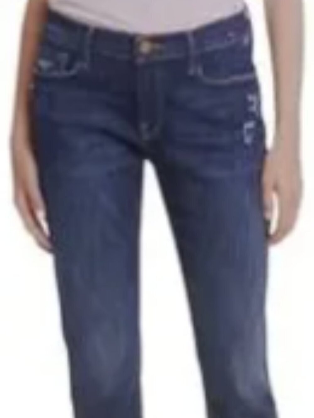 Frame Denim Le Cargon Crop Straight Jeans in Dark Wash Sz 25 - Picture 2 of 12